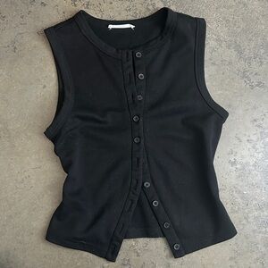 Black button down tank top